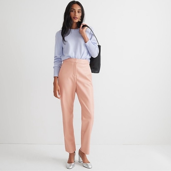 J. Crew Pants - NWT J.Crew Collection Kate Straight Leg Satin Pants Peach High Rise Size 22